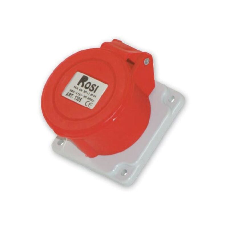 foto del prodotto presa industriale da incasso, 380v, 3p t, 32a, ip54, 75x75mm rosi 1001316