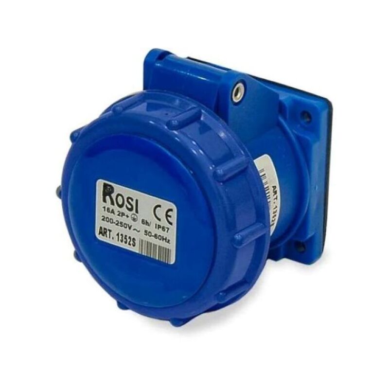 foto del prodotto rosi presa industriale da incasso materiale elettrico 3p 32a 230v blu 1001361