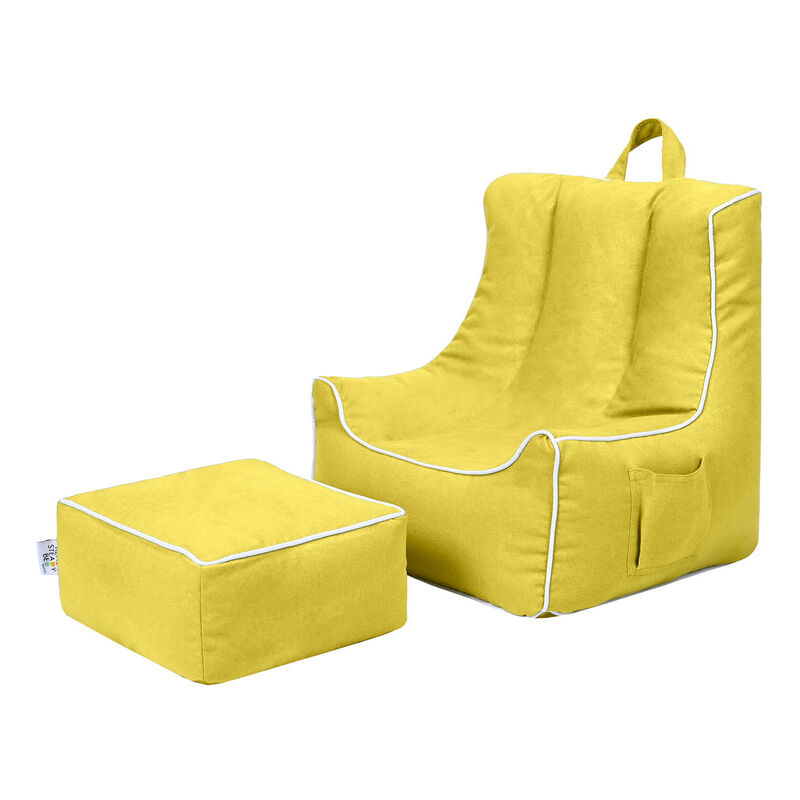 foto del prodotto ready steady bed poltrona a sacco per bambini con poggiapiedi, poltrona a sacco per sale giochi per bambini con maniglia per il trasporto, poltrona