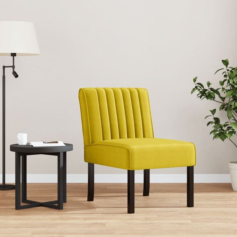 foto del prodotto vidaxl furniture limited sedia pantofola gialla in velluto