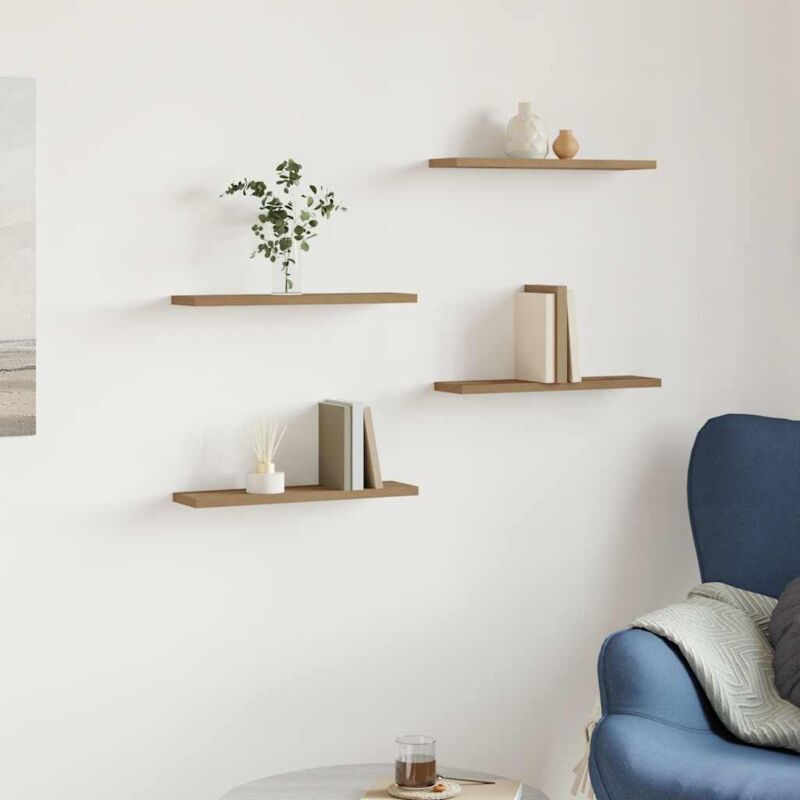 foto del prodotto mensole parete 4pz rovere artigianale 40x10x1,5cm in truciolato vidaxl