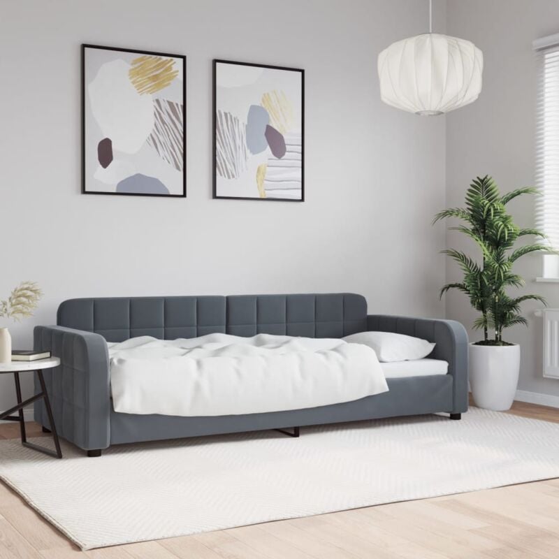 foto del prodotto vidaxl letto da giorno grigio scuro 80x200 cm in velluto