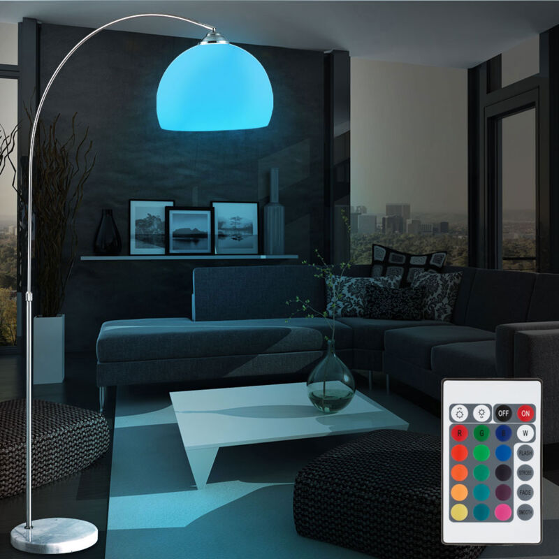 immagine 0 del prodotto globo lighting lampada da terra ad arco a led, regolabile in altezza, lampada ad arco, bianco, dimmerabile, base in marmo, lampada da terra, 1x