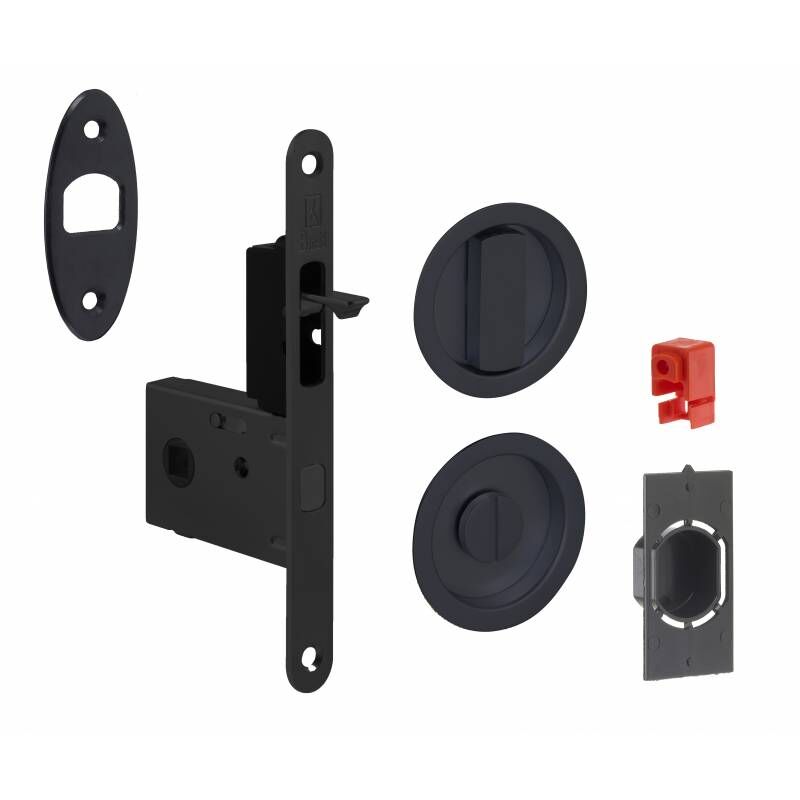 foto del prodotto bonaiti serrure pour porte coulissante ronde noir mat
