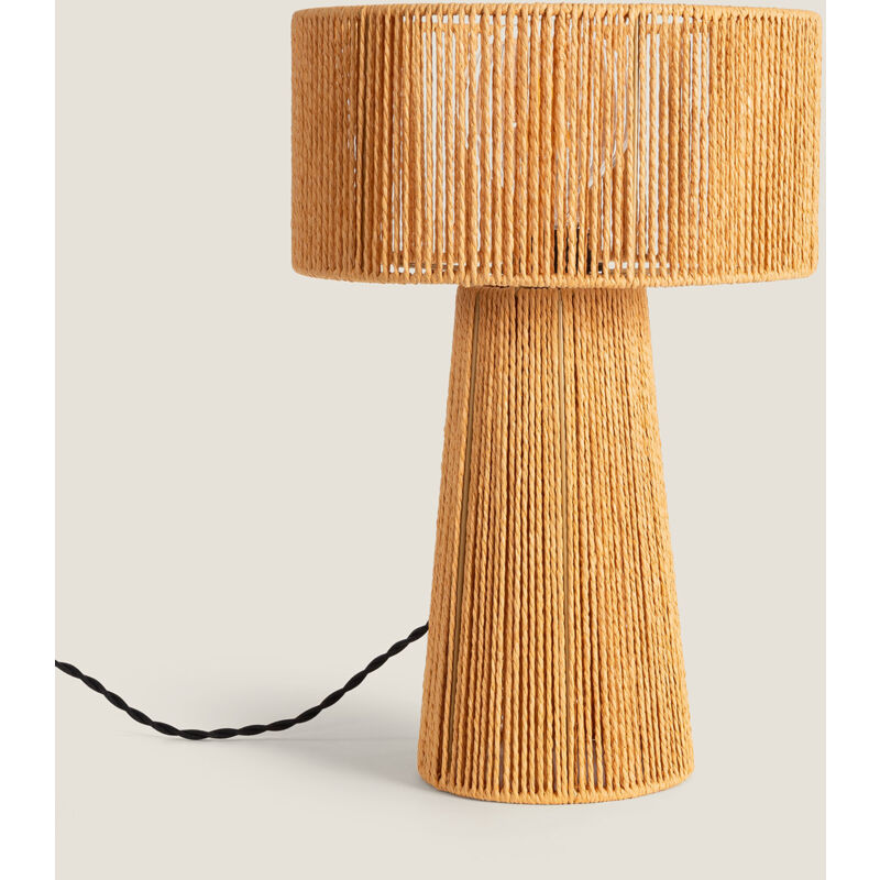 foto del prodotto ledkia lampada da tavolo carta intrecciata kala lilium naturale