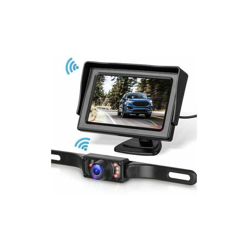 immagine 0 del prodotto kit sistema telecamera di backup wireless per auto camion furgone pickup camper sistema di backup con vista posteriore da 4,3 
