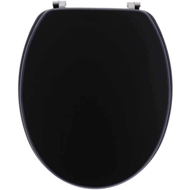 immagine 0 del prodotto tendance sedile per wc in mdf da 18 pollici con elementi di fissaggio in acciaio inox nero