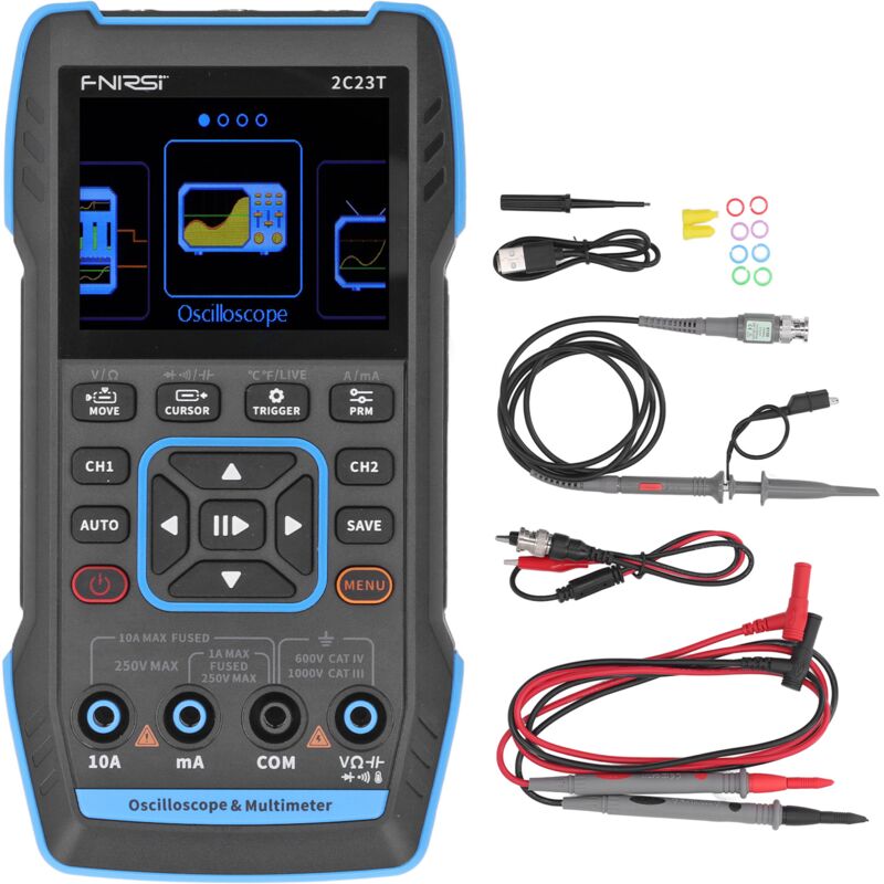 immagine 0 del prodotto jeffergarden oscilloscopio multimetro generatore di segnale 3 in1 oscilloscopio portatile con display digitale lcd hd da 2,8 pollici a doppio