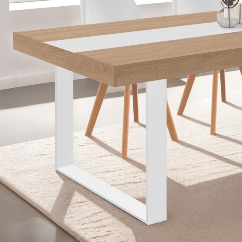 foto del prodotto lote de 2 patas de mesa cuadradas de metal blanco 78x71 cm, dise o industrial