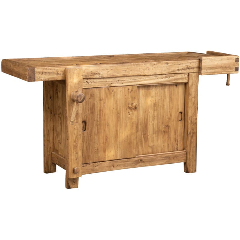 foto del prodotto tavolo alto da lavoro 184x92x74 cm isola cucina piano lavoro in legno massello bancone cucina banco da falegname made in italy