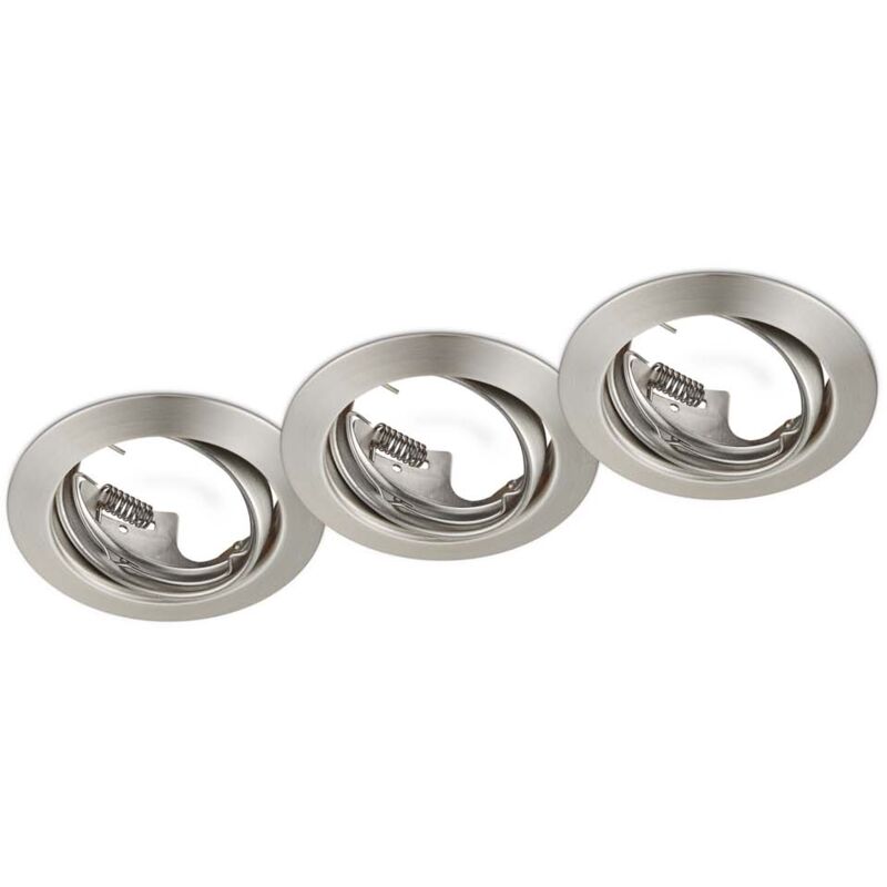 foto del prodotto frankystar jura kit 3 faretti da incasso rotondi orientabili acciaio diam. 8,3cm