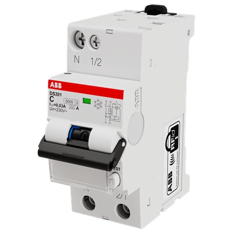 immagine 0 del prodotto abb magnetotermico differenziale 10a 1p n 30ma a 6ka 2m ds201c10a30