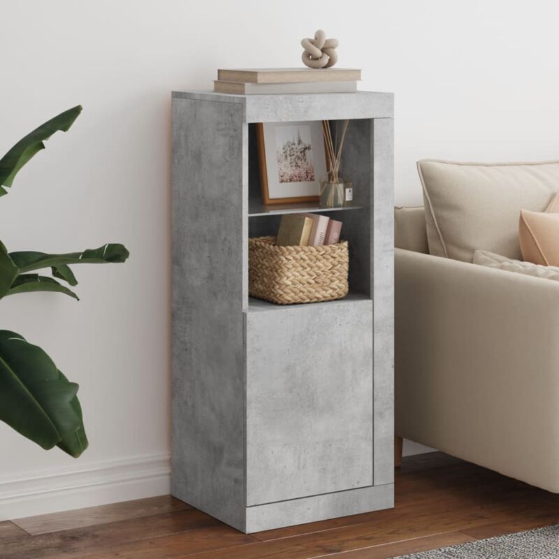 foto del prodotto vidaxl credenza con luci led grigio cemento 41x37x100 cm