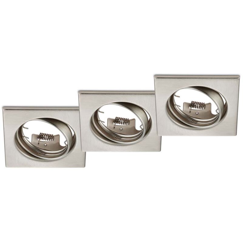 foto del prodotto frankystar jura kit 3 faretti da incasso quadrati orientabili acciaio 8x8cm