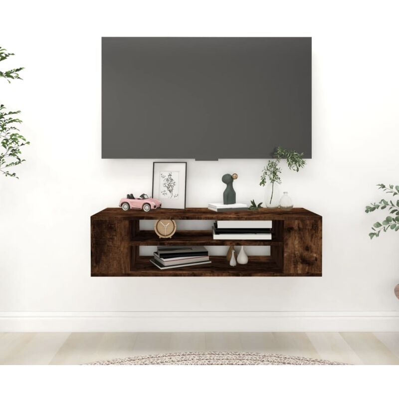 foto del prodotto vidaxl mobile tv pensile rovere fumo 100x30x26,5 cm legno multistrato