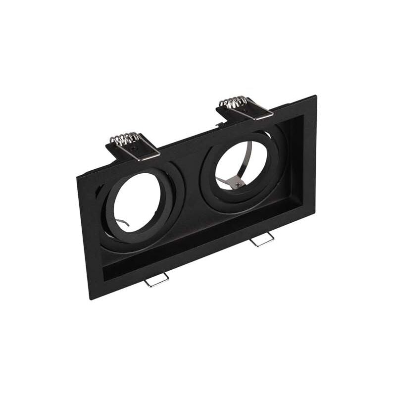 foto del prodotto frankystar kenai faretto da incasso doppio rettangolare orientabile nero l. 17,2cm