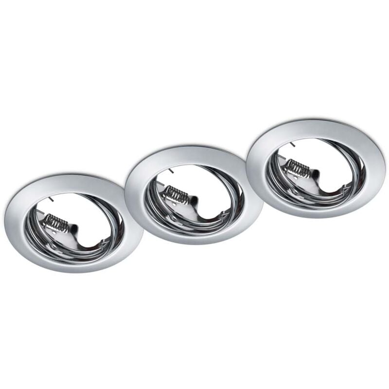 foto del prodotto frankystar jura kit 3 faretti da incasso rotondi orientabili cromati diam. 8,3cm