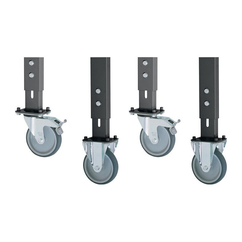 foto del prodotto set di 2 ruote fisse 2 girevoli con d.125mm per banchi da lavoro h.760 1080mm rau