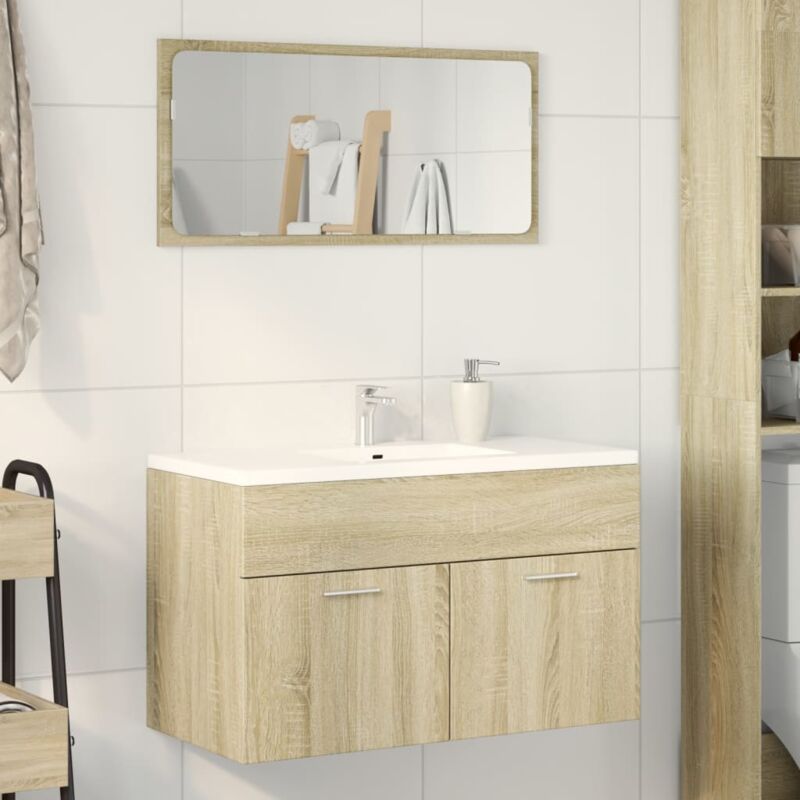 foto del prodotto mobile sottolavabo rovere sonoma 80x38,5x46cm legno multistrato vidaxl