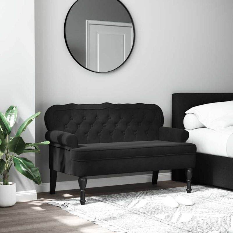 foto del prodotto vidaxl panca con schienale nera 119,5x64,5x75 cm in velluto