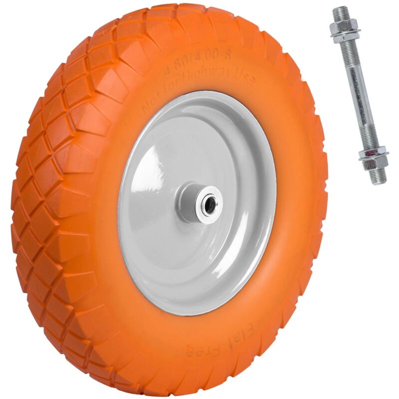 foto del prodotto ruota per carriola tubeless 4.00 8 arancione e bianca humberg