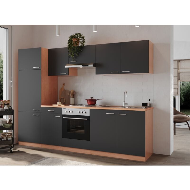 foto del prodotto cucina blocco cucina blocco vuoto cucina componibile faggio grigio gerda 270 cm respecta