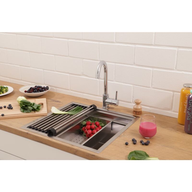 foto del prodotto lavello da cucina da incasso per postazione di lavoro in acciaio inox 51x48 cm san diego respecta