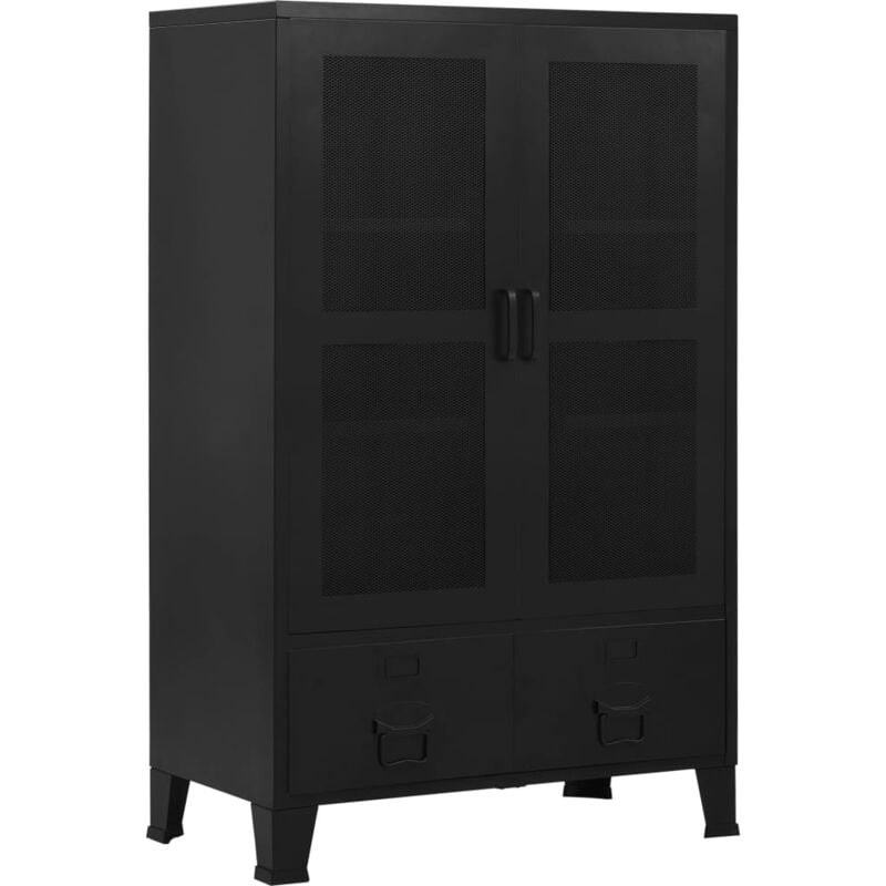 foto del prodotto happyshopping furniture limited armadio ufficio reticolato industriale nero