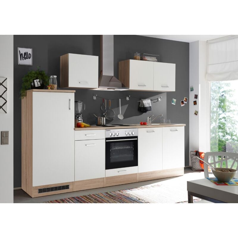 foto del prodotto cucina blocco cucina blocco cucina componibile petunia 270 cm rovere natura respecta