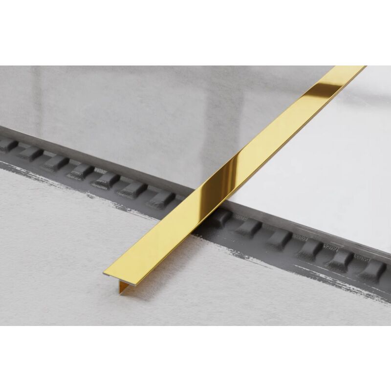 immagine 0 del prodotto ilcom profilo universale t coprigiunto in acciaio inossidabile 2cm x 270cm oro lucido