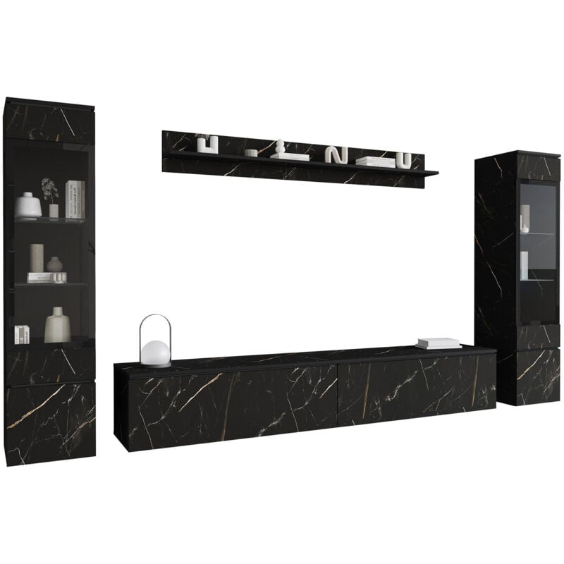foto del prodotto mobilier1 set mobili soggiorno sarasota 126, marmo nero