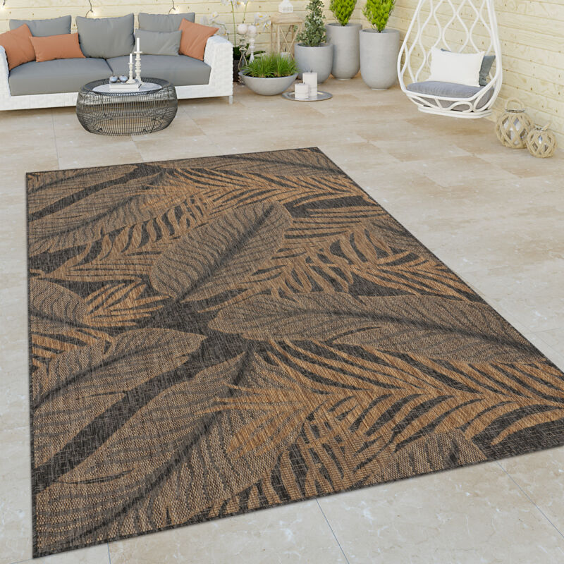 foto del prodotto paco home alfombra salon de habitacion cocina exterior terraza floral beige antracita 60x100 cm