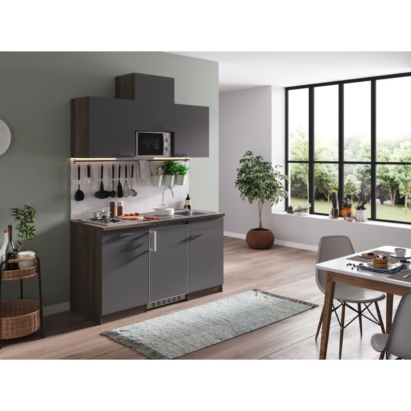 foto del prodotto cucina cucinino cucina singola rovere york grigio oliver 150 cm respecta