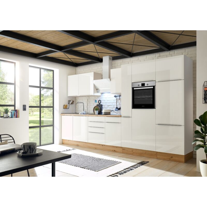 foto del prodotto cucina blocco cucina blocco cucina marleen premium 370 cm bianco artigianale rovere respecta