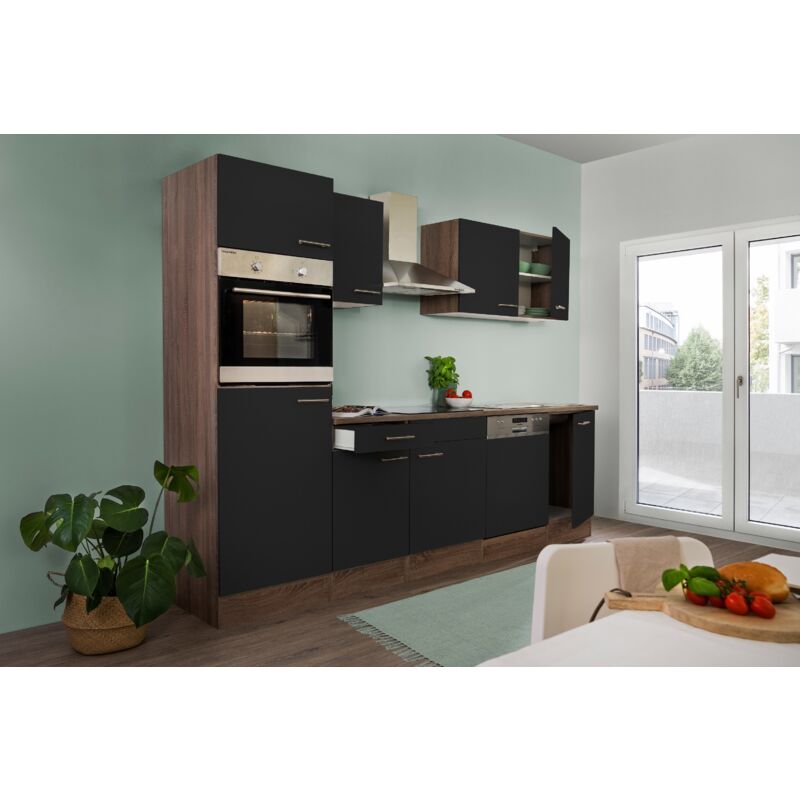 foto del prodotto cucina mobile cucina blocco vuoto rovere york nero oliver 280 cm respecta
