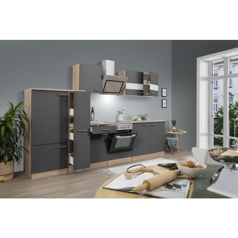 foto del prodotto cucina blocco cucina blocco vuoto cucina componibile rovere grigio merle 300 cm respecta