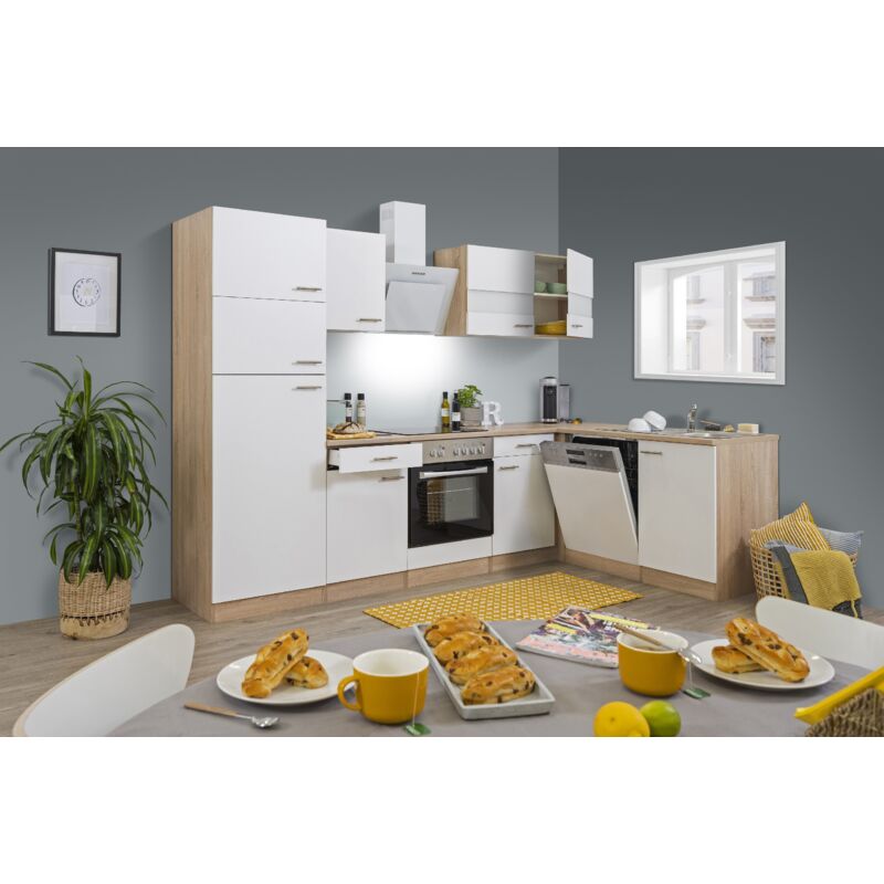 foto del prodotto cucina modulo cucina blocco vuoto cucina ad angolo rovere bianco merle 280x172 cm respecta