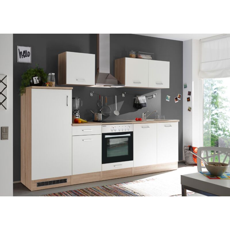 foto del prodotto cucina blocco cucina blocco cucina componibile petunia 270 cm rovere natura respecta