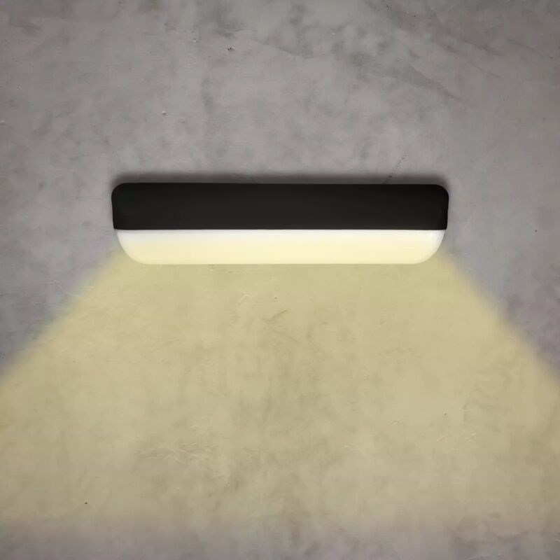 foto del prodotto applique led 12w per esterno, plafoniera per parete, bianco nero, facile montaggio 4000k maka