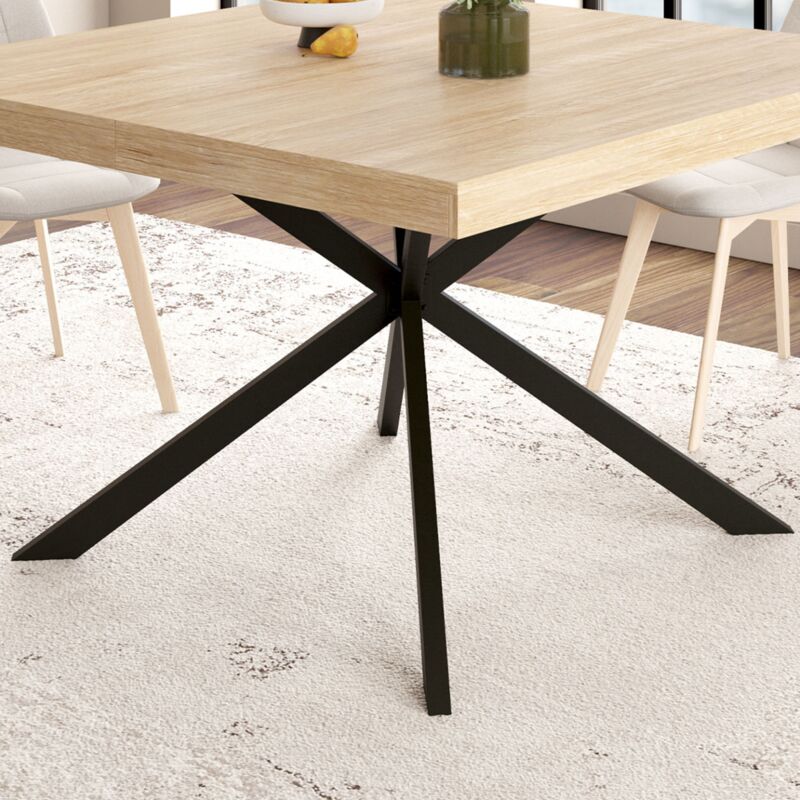 foto del prodotto idmarket alix base de mesa de metal negro 130 cm dise o industrial