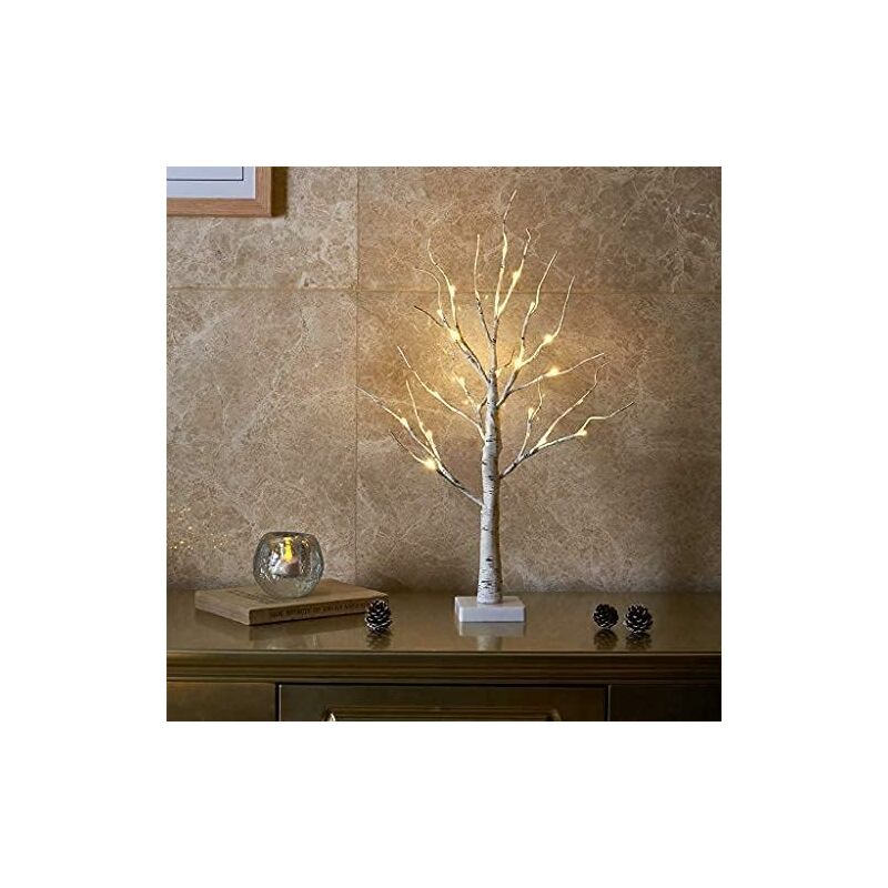foto del prodotto fortuneville illuminazione per interni 24 alberi a led bianco caldo decorazione in betulla batteria agganciata decorazione natalizia per feste di