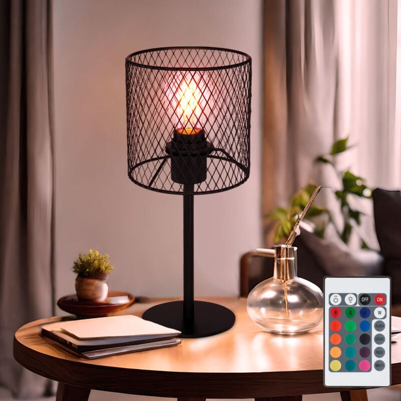 immagine 0 del prodotto lampada da comodino per scrittura telecomando lampada a treccia lampada da lettura nera dimmerabile in un set che include lampadine a led rgb