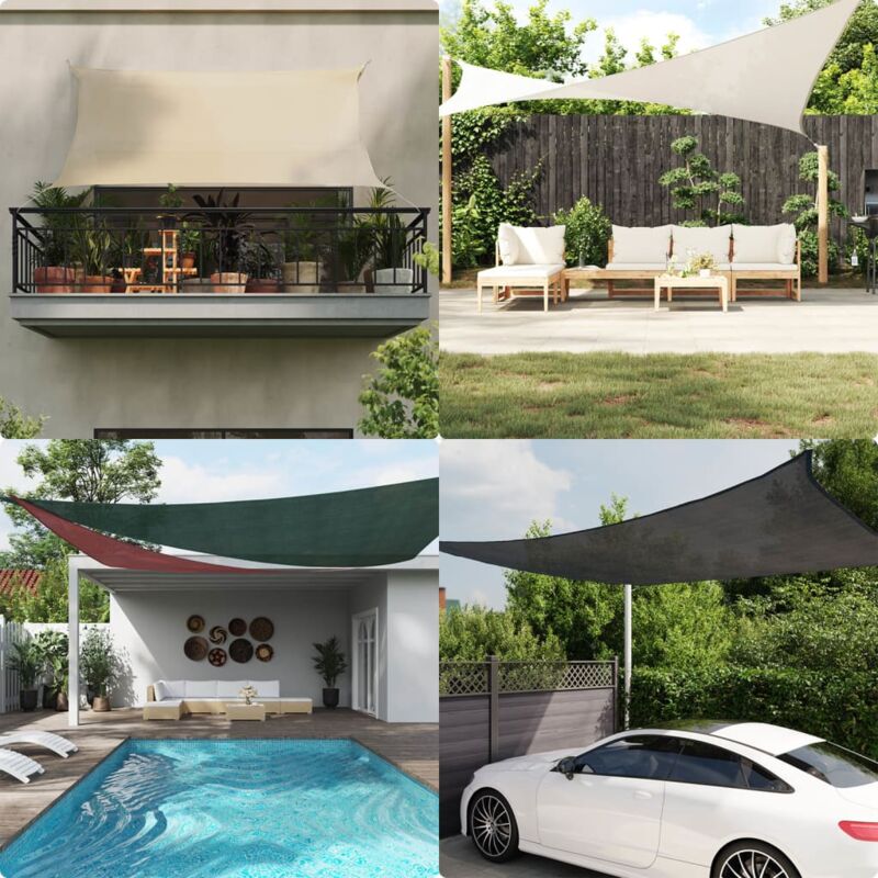 foto del prodotto vidaxl parasole a vela hdpe quadrato 3,6x3,6 m beige