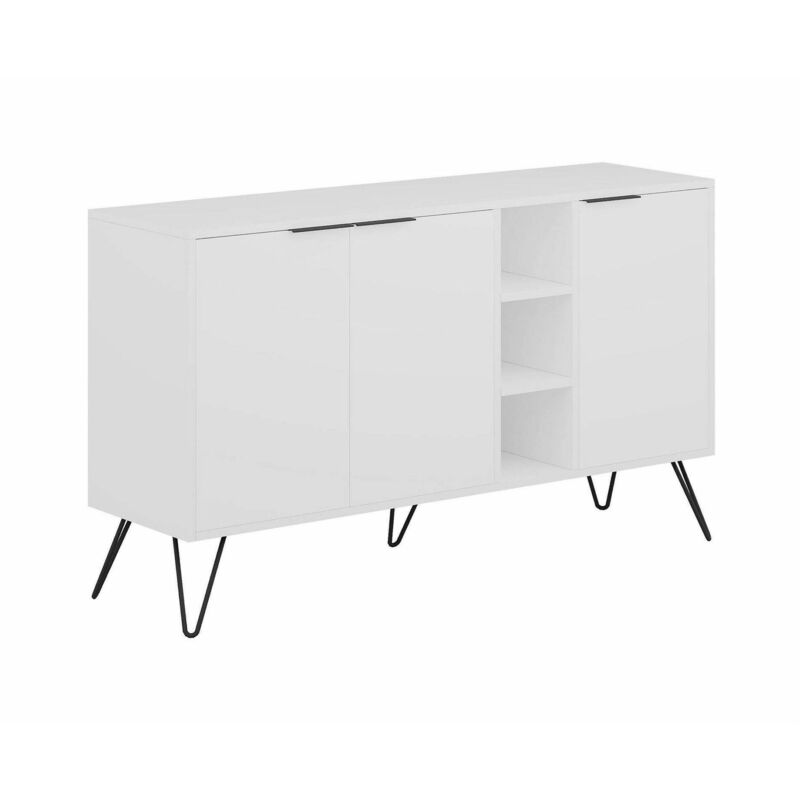 foto del prodotto credenza alin, buffet da soggiorno, madia da salotto, dispensa da cucina, 142x36h83 cm, bianco dmora