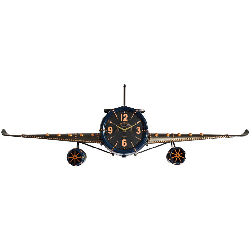 foto del prodotto signes grimalt orologio da parete decorativo industriale vintage con aeroplano