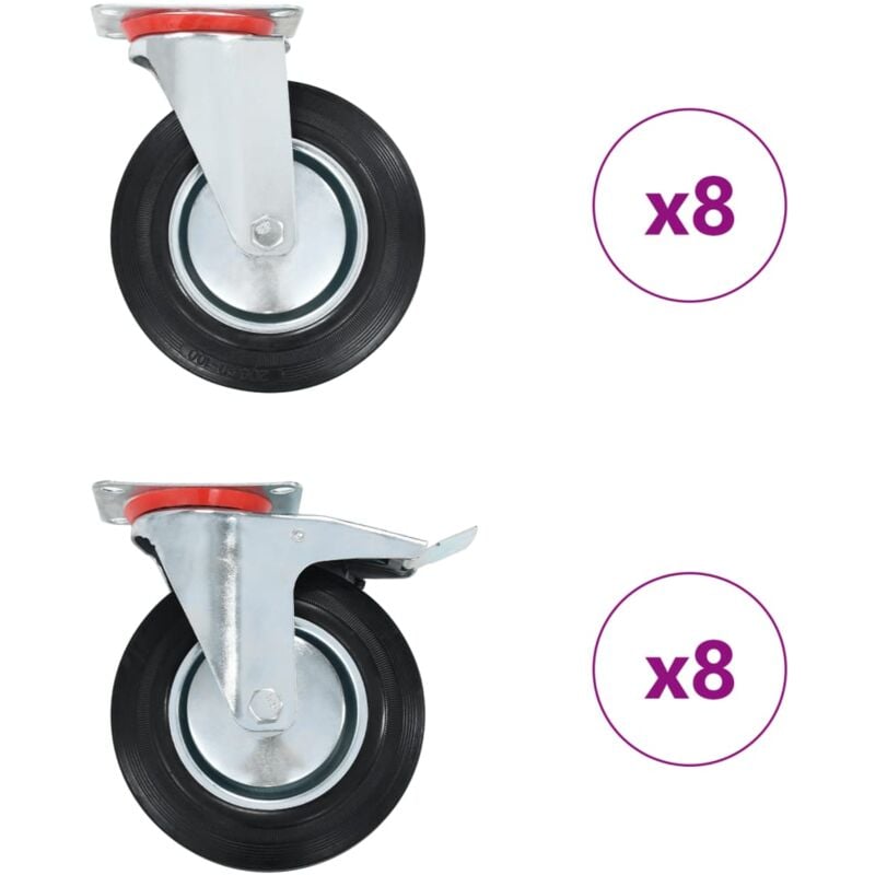 foto del prodotto vidaxl ruote girevoli 16 pz 200 mm