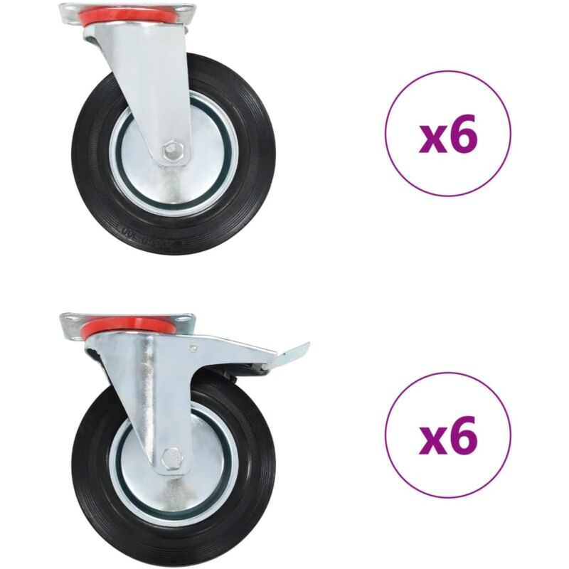 foto del prodotto vidaxl ruote girevoli 12 pz 200 mm