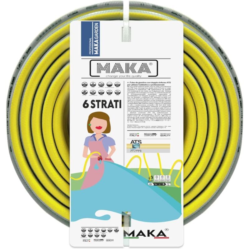 foto del prodotto maka tubo da giardino rinforzato antitorsione 4 stagioni alta resistenza, flessibilit eccezionale e disponibile in varie misure 6 strati 1 2