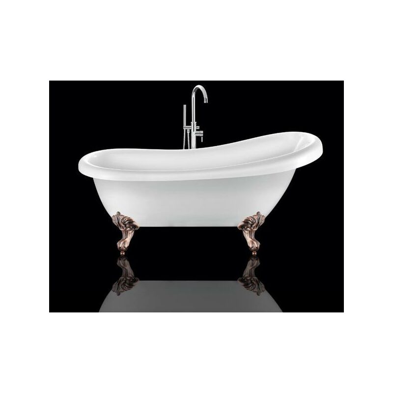 foto del prodotto vasca da bagno freestanding con piedini richmond bianca 171 cm piedini di aquila rame