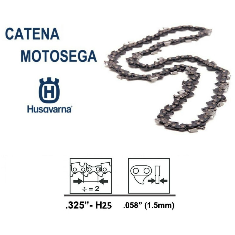 foto del prodotto catena motosega husqvarna h25 325 1,5 mm maglie 64